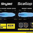 Reflektor SKYLED SCALLOP 7X FI178 (90W, z białym i pomarańczowym dynamicznym światłem pozycyjnym) R10/R148/R149