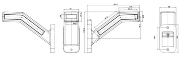 Boczna lampa zespolona LED z dynamicznym kierunkowskazem i światłem pozycyjnym 12/24V (lewa) W168.6DD