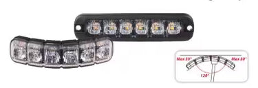 Elastyczna lampa ostrzegawcza SKYLED 117x27 mm (stroboskop pomarańczowe 6 LED) R10 R65 SAE