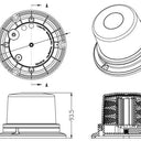 Kogut ostrzegawczy LED SKYLED 12/24V pomarańczowy (93,5 mm) montaż 3 śrubki R65