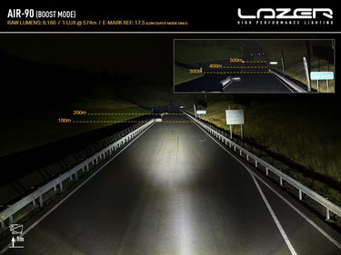 Lampa dalekosiężna Lazer Air-90 z homologacją, 411mm, 9160 lm