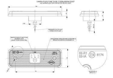 Lampa obrysowa z podkładką gumową LD 527