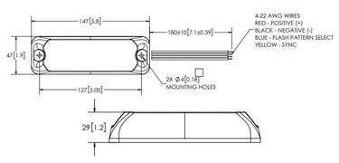 Lampa ostrzegawcza LED stroboskop 12-48V R10 R65 IP67 (pomarańczowa)