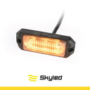 Lampa ostrzegawcza LED stroboskop SKYLED 76x29 mm pomarańczowa R10 R65 SAE