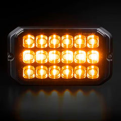 Lampa ostrzegawcza LED stroboskopowa DARK KNIGHT STROBE LIGHT DUO 18LED, bursztynowa/białe światło, homologacja ECE R65