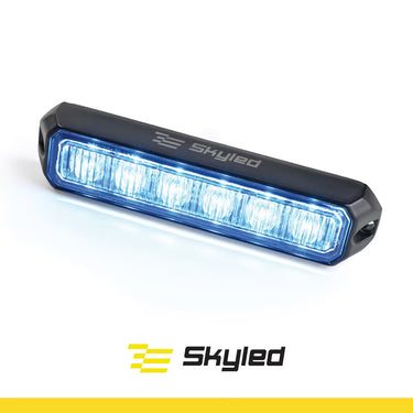 Lampa ostrzegawcza SKYLED 128x28 mm - stroboskop niebieskie światło 6 LED