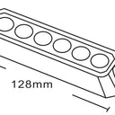 Lampa ostrzegawcza SKYLED 128x28 mm - stroboskop niebieskie światło 6 LED