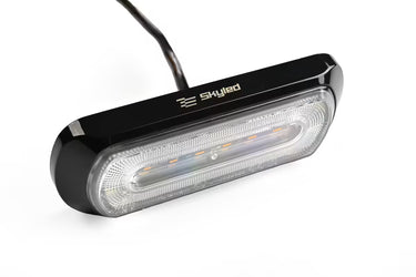 Lampa ostrzegawcza SKYLED 132x51 mm z białym światłem pozycyjnym i stroboskopem pomarańczowym