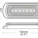 Lampa ostrzegawcza SKYLED 132x51 mm z białym światłem pozycyjnym i stroboskopem pomarańczowym