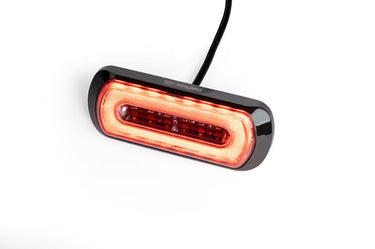 Lampa ostrzegawcza SKYLED 132x51 mm z czerwonym światłem pozycyjnym i stroboskopem pomarańczowym LED