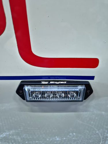 Lampa ostrzegawcza SKYLED 32x110 mm LED stroboskopowa pomarańczowa R10 R65 SAE