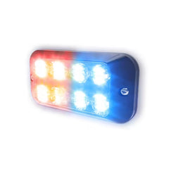 Lampa ostrzegawcza stroboskopowa LED niebiesko-czerwona 12/24V IP67 R65