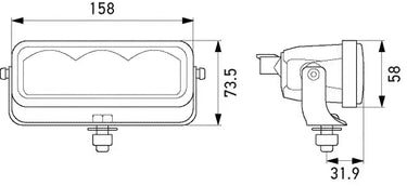 Lampa robocza LED HELLA ValueFit 12/24V 196mm