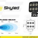 Lampa robocza LED SKYLED ATER STD Q60F 10-30V, 60W, 6600 lm, światło rozproszone