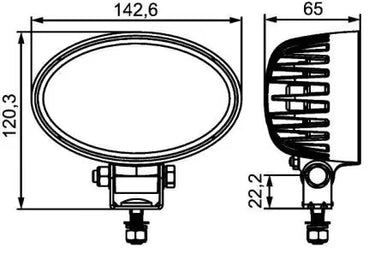 Lampa robocza LED ValueFit 12/24V, 1200lm, 8 diod, owalna