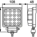 Lampa robocza LED ValueFit S2500 12/24V, 2500lm, prostokątna
