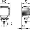 Lampa robocza LED ValueFit S3000 12/24V, 3000lm, prostokątna