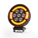 Lampa robocza SKYLED Aura C35F okrągła 9-32V 35W 3500Lm z pozycją pomarańczową/czerwoną i światłem ostrzegawczym R65