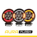 Lampa robocza SKYLED Aura C35F okrągła 9-32V 35W 3500Lm z pozycją pomarańczową/czerwoną i światłem ostrzegawczym R65