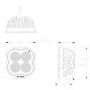 Lampa robocza SKYLED Clover Black 20F kwadratowa LED 9-36V 20W 2600 lm