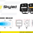 Lampa robocza SKYLED DARK ILLUSION QP40F 10-30V 40W z białym i pomarańczowym światłem pozycyjnym