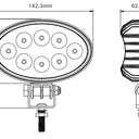 Lampa robocza SKYLED RED LINE owalna 24W LED, 9-32V, 2160 lm, IP67/69K