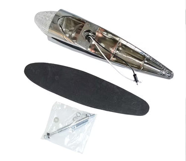 Lampa torpedo 16 LED biały klosz, zimne białe światło, 24V