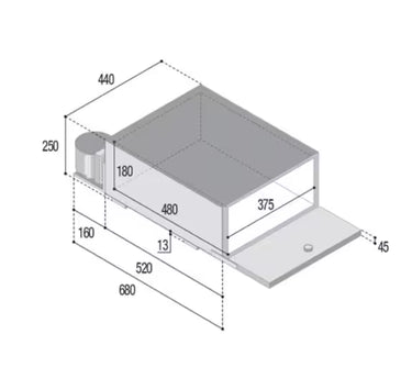 Lodówka sprężarkowa 35L Vitrifrigo BRK35 szufladowa 12/24V pod łóżkiem