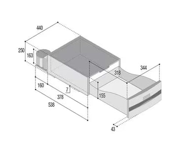 Lodówka sprężarkowa Vitrifrigo D20A 20L 12/24V szufladowa
