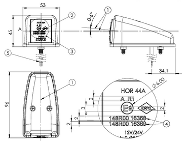 Lampa obrysowa na wysięgniku LD 3116