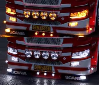 Moduł LED pozycyjny biały zimny/pomarańczowy do reflektora Scania R/S 2016+