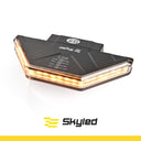 Narożna lampa ostrzegawcza SKYLED 196x104 mm, stroboskop, pomarańczowe światło, 18 LED, R10, R65, IP67