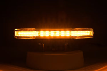 Narożna lampa ostrzegawcza SKYLED 196x104 mm, stroboskop, pomarańczowe światło, 18 LED, R10, R65, IP67