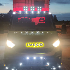 Podświetlany napis IVECO do Daily ze stali nierdzewnej - białe zimne światło LED