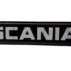 Podświetlany napis Old School SCANIA ze stali nierdzewnej z rombem - LED 24V pomarańczowy