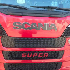 Podświetlany napis SCANIA 24V ze stali nierdzewnej - pomarańczowe LED