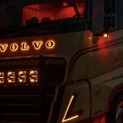 Podświetlany napis VOLVO ze stali nierdzewnej - pomarańczowe światło LED