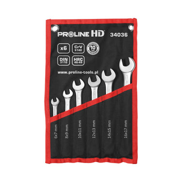 Klucze płaskie Proline HD – zestaw 8 szt. (6x7–20x22 mm), DIN 3110 Image 1