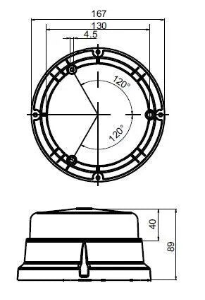 Kogut niski LED SKYLED (3 śrubki, biały klosz, R65,12-24V) Image 3