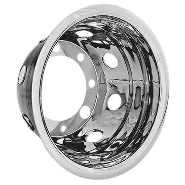 Kołpak na tylną felgę 19,5"x8,25", stal nierdzewna, mocowany na śruby, 8 otworów, PCD 275mm, głębokość 276mm, styl Ameryka Image 1
