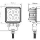 Kwadratowa lampa robocza SKYLED RED LINE 12W, 4 LED, 9-32V, 1080 Lm, IP67/69K (rozproszone) ADR Image 2