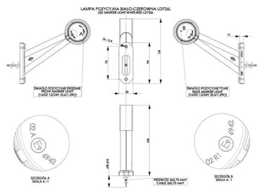 Lampa Obrysowa Biało-Czerwona na Wysięgniku Długim Ukośnym LED Image 2