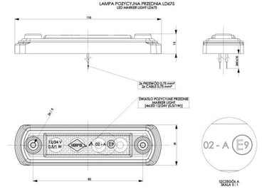 Lampa Obrysowa na Gumowej Podstawie LED Biała (LD 675) Image 2