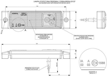 Lampa Obrysowa z Odblaskiem LED Biała (LD 127) Image 2