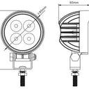 Lampa robocza SKYLED RED LINE okrągła 12W, 4 LED, 9-32V, 1080 Lm, IP67/69K Image 2