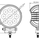 Lampa robocza SKYLED RED LINE okrągła 27W, 9 LED, 9-32V, 2430 Lm, IP67/69K Image 2