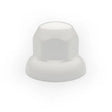 Nakładka plastikowa na nakrętkę 32 mm, średnica 55 mm, wysokość 45 mm, pasuje do felg Alcoa, biała Image 1