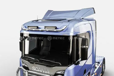 Orurowanie nad osłonę przeciwsłoneczną do SCANIA NG z wiązką elektryczną i uchwytami na 4 odbiorniki ze światłami obrysowymi LED Image 1