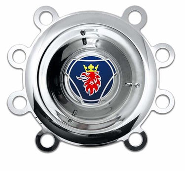 Osłona piasty na tylną felgę Scanii 22,5" (stalowa i aluminiowa), stal nierdzewna, mocowana pierścieniem na śruby, PCD 335mm Image 2
