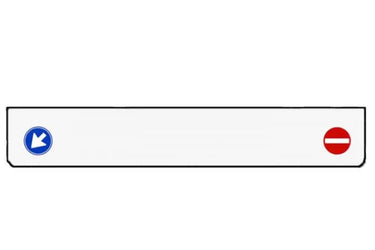 Osłona przeciwbłotna/fartuch (2500x400mm) - biała ze znakami drogowymi Image 1